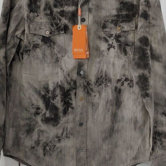 Hugo Boss ORANGE denim button down shirt Sz L NWT - Picture 2 of 5